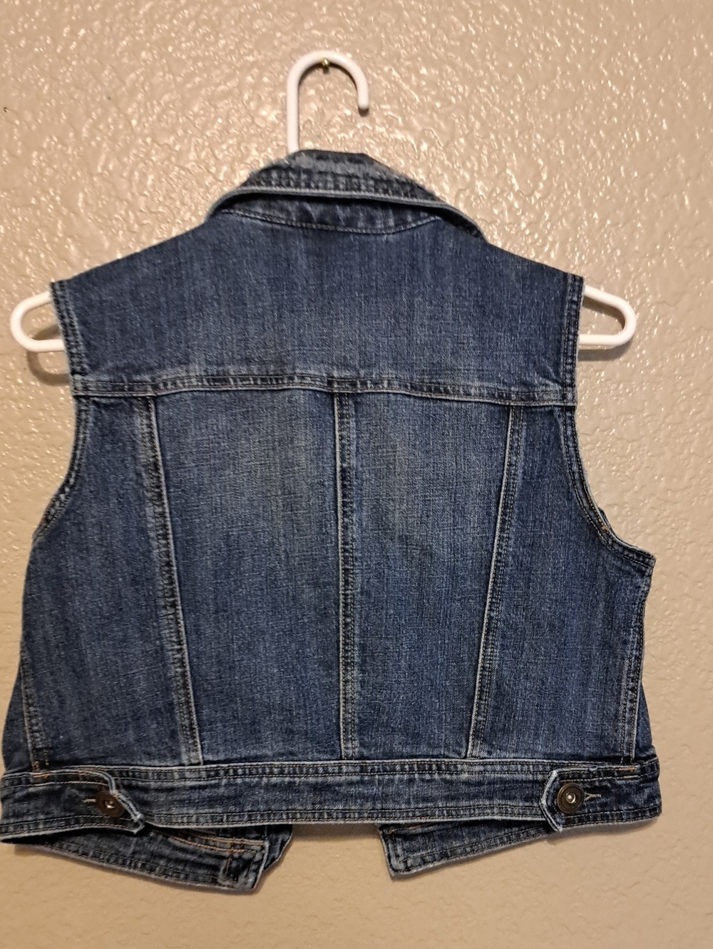Cato Size S Distressed Indigo Denim Sleeveless Jacket - Picture 5 of 13